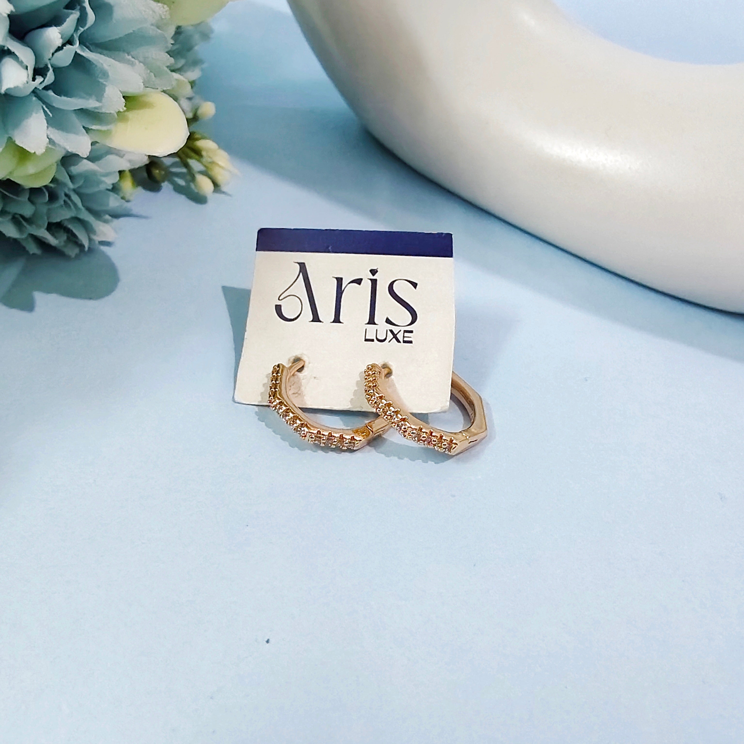 Hexagon bali earring