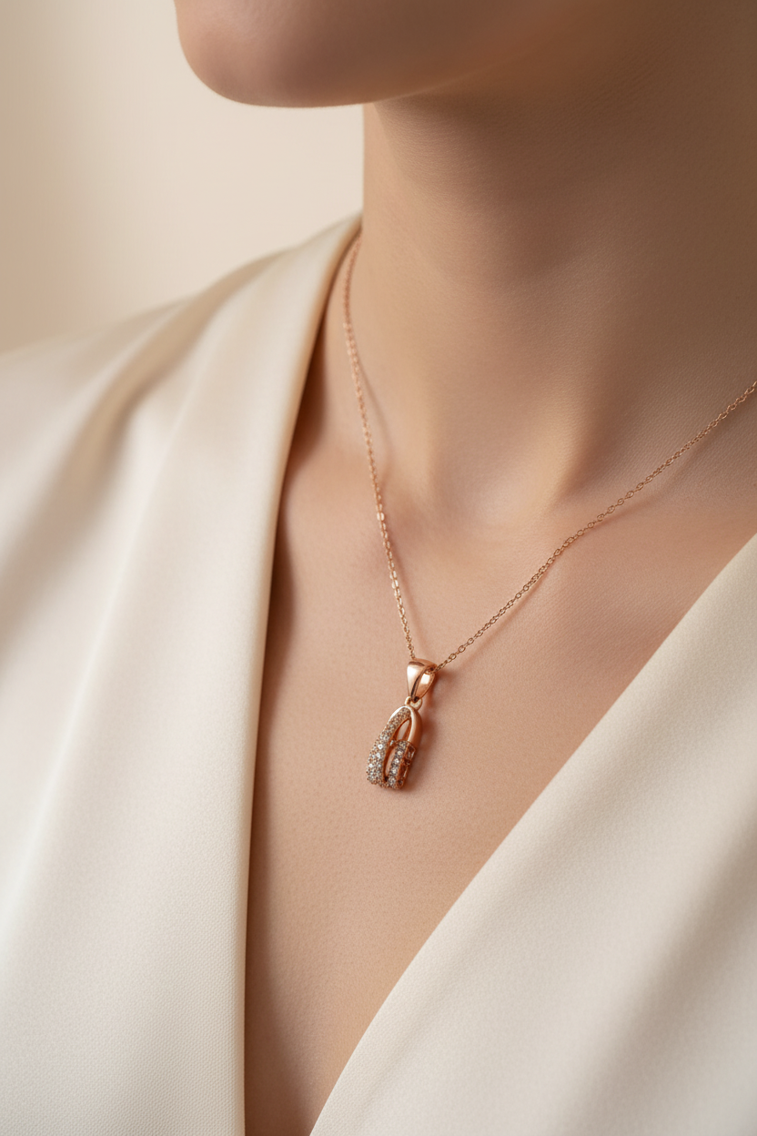 Slipper pendant necklace