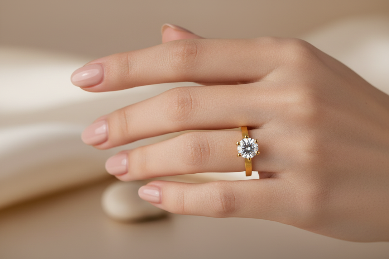 Round cut diamond ring