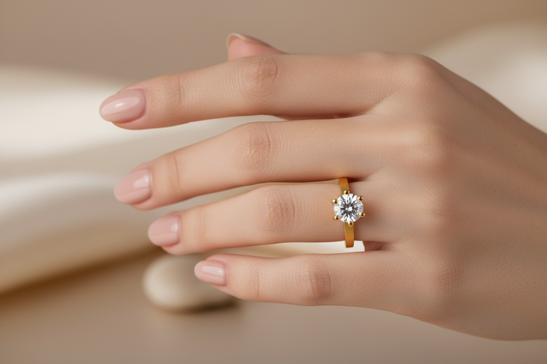 Round cut diamond ring