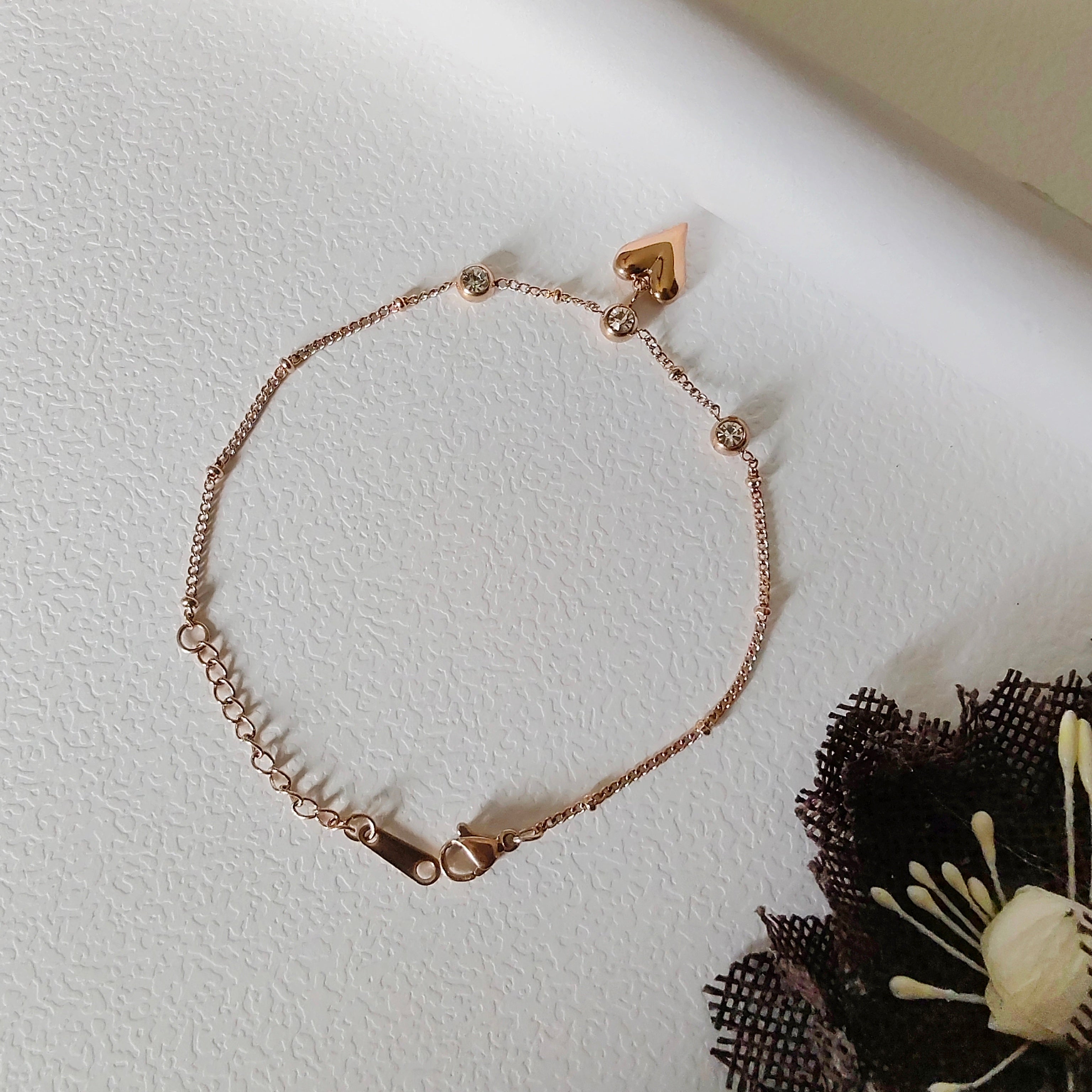 Diamond heart bracelet