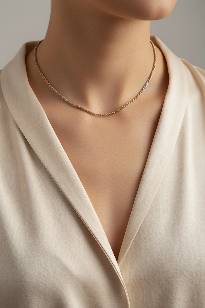 Rope two tone necklace