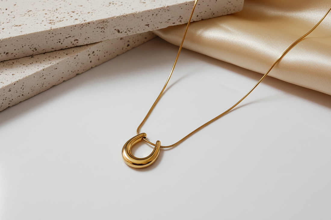 Horseshoe & dainty snack necklace