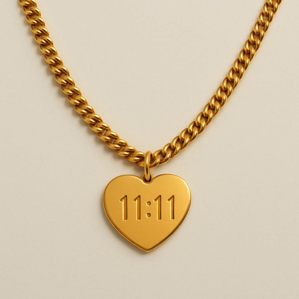 11:11 heart pendant necklace
