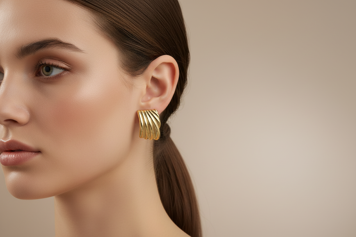 Squared waves earring