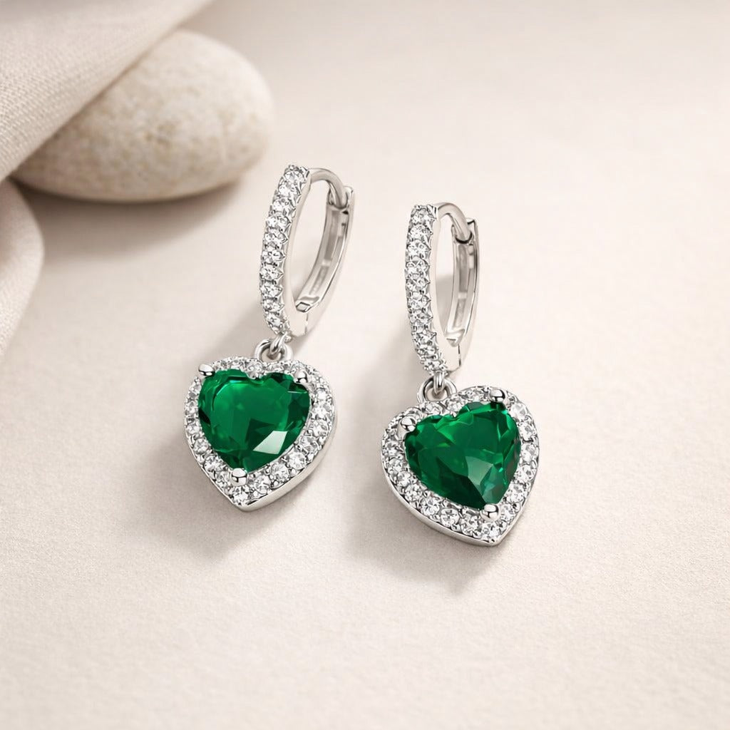 Silver heart bali earring