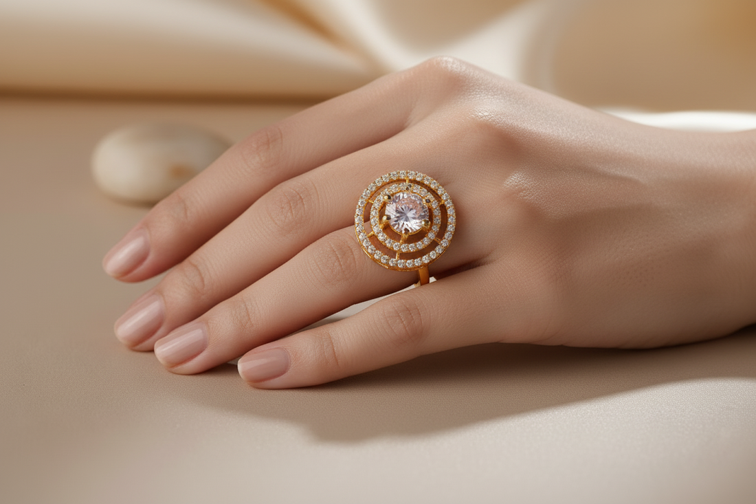 Gold plated round ring