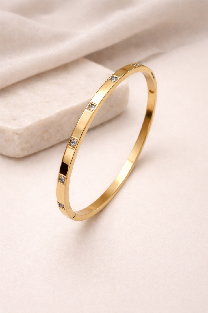 Steel cubic zirconia bracelet