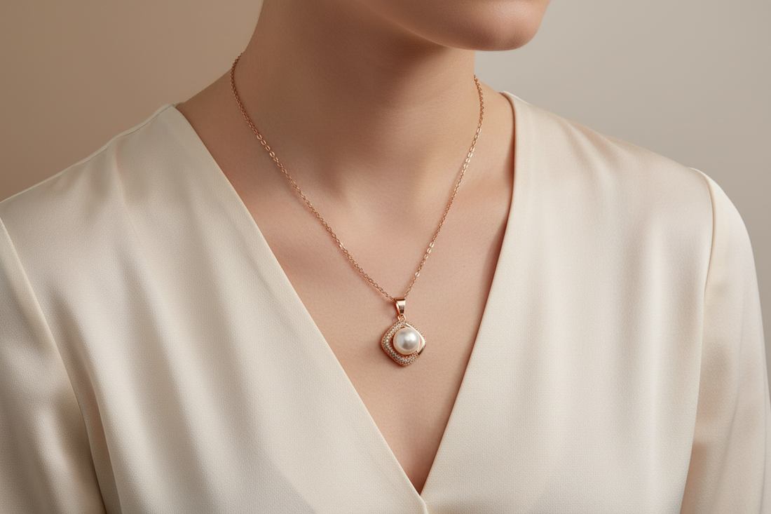 Pearl charm necklace