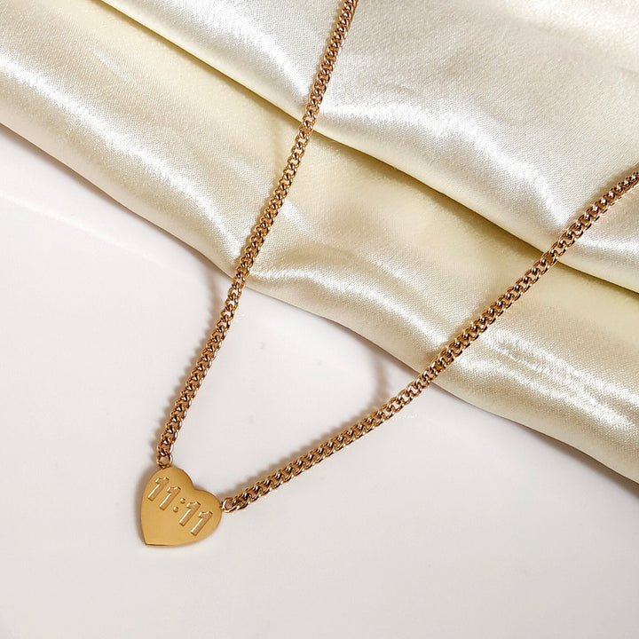 11:11 heart pendant necklace