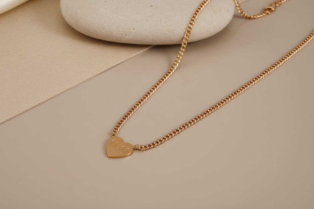 11:11 heart pendant necklace