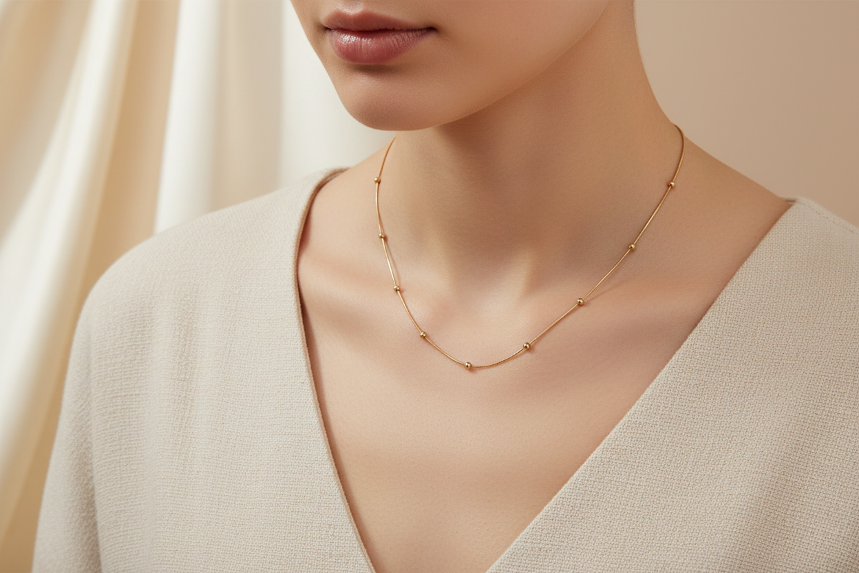 Thin round necklace