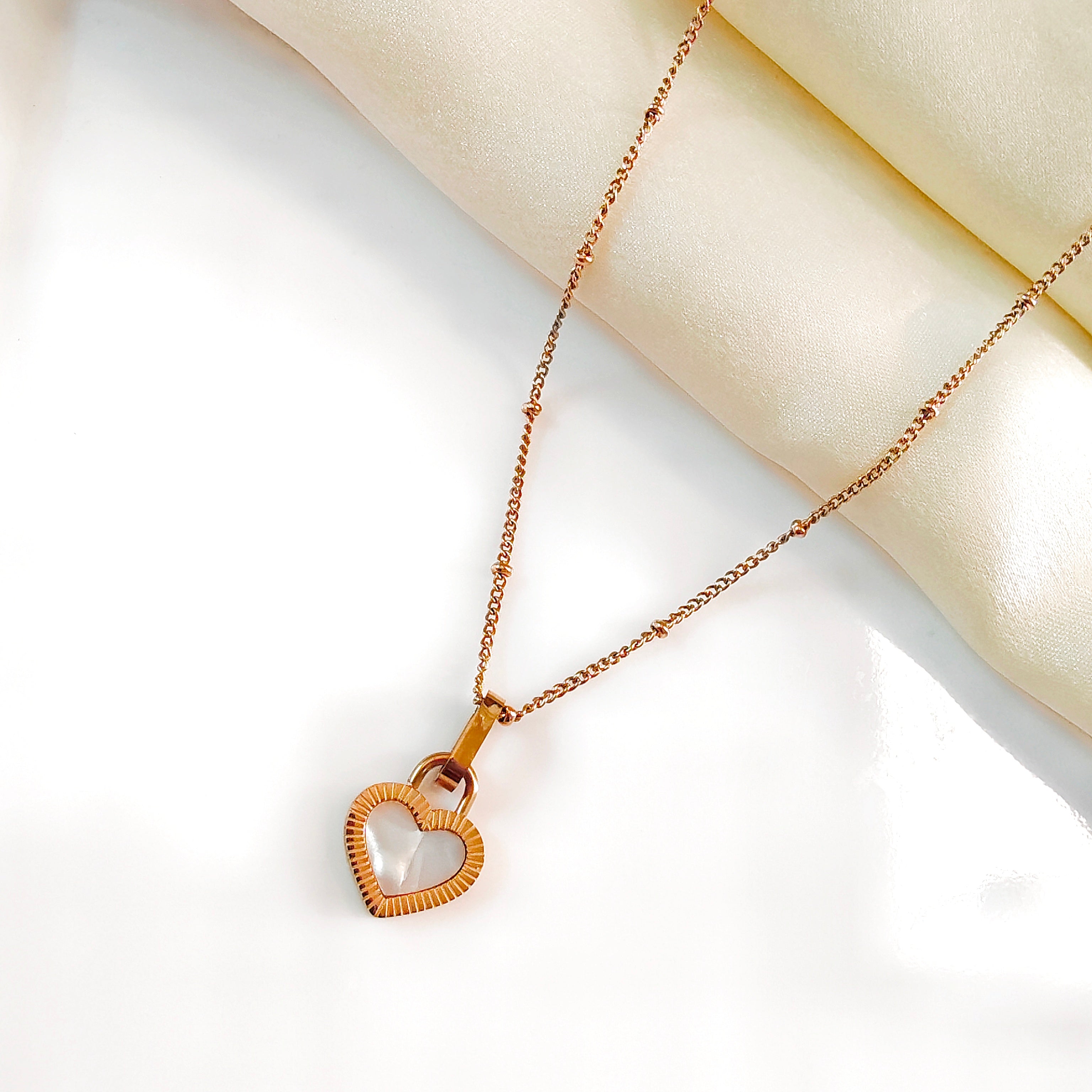 Black n white heart necklace