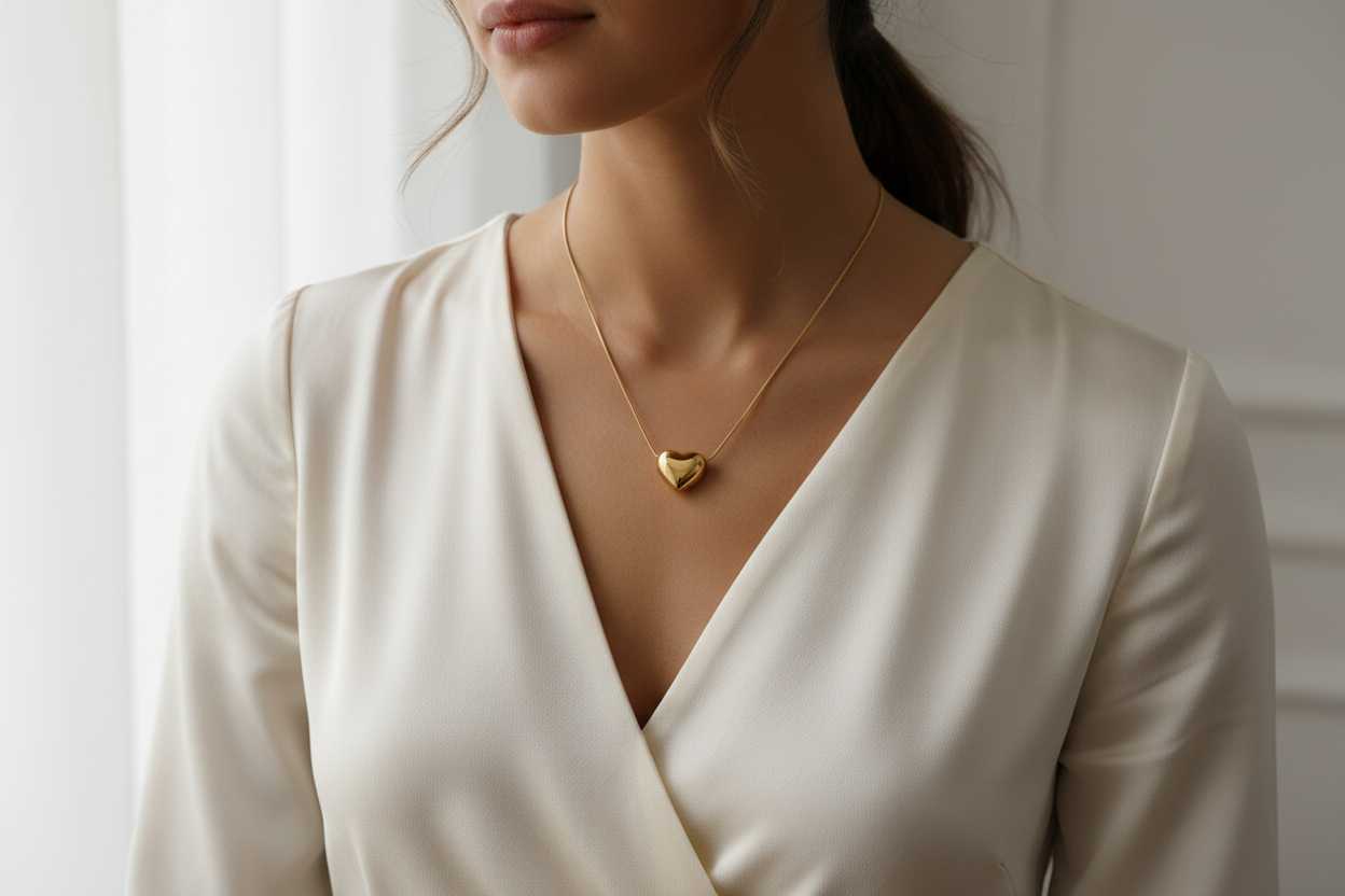 Gold guild heart necklace