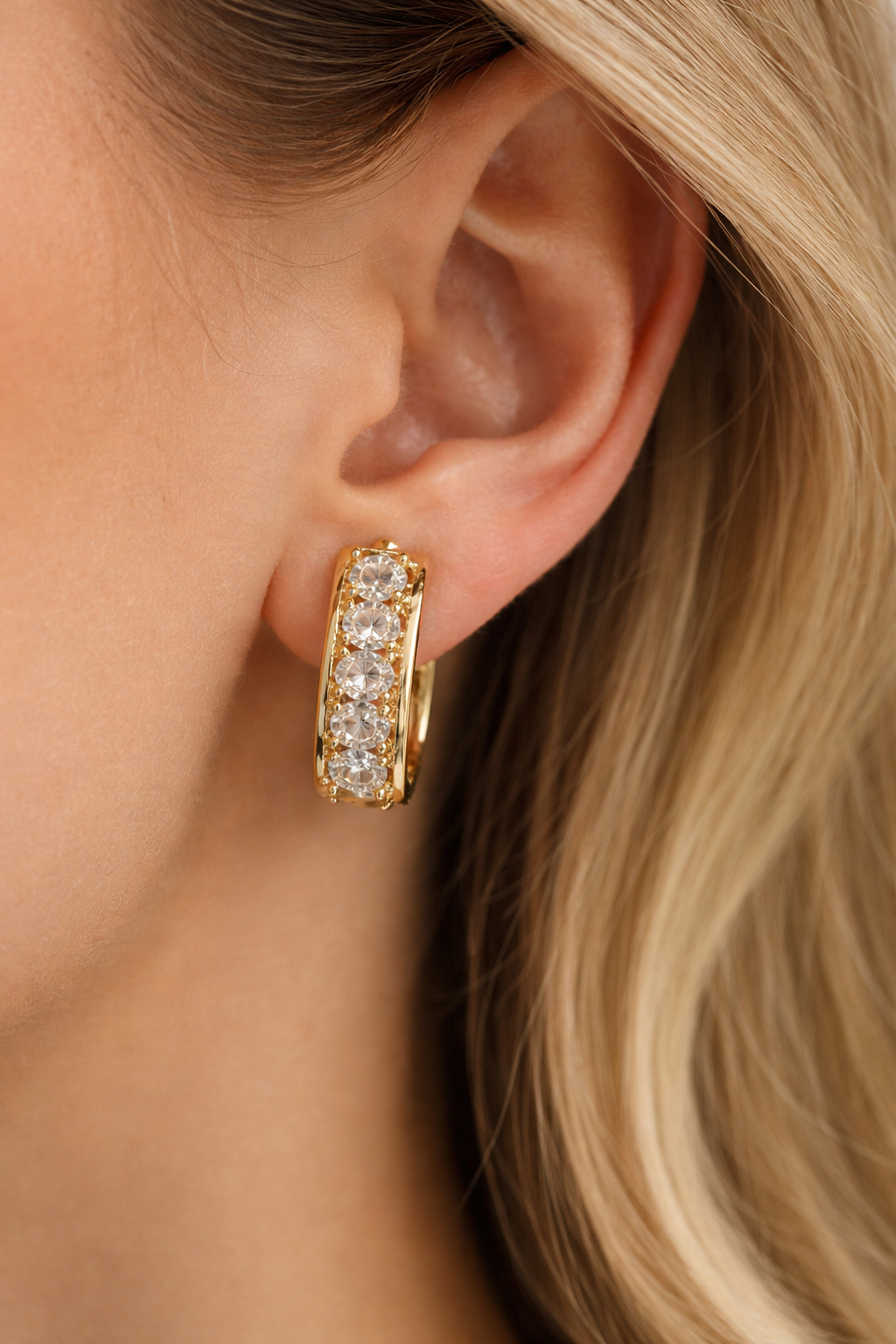 Galaxy gold plated bali earring