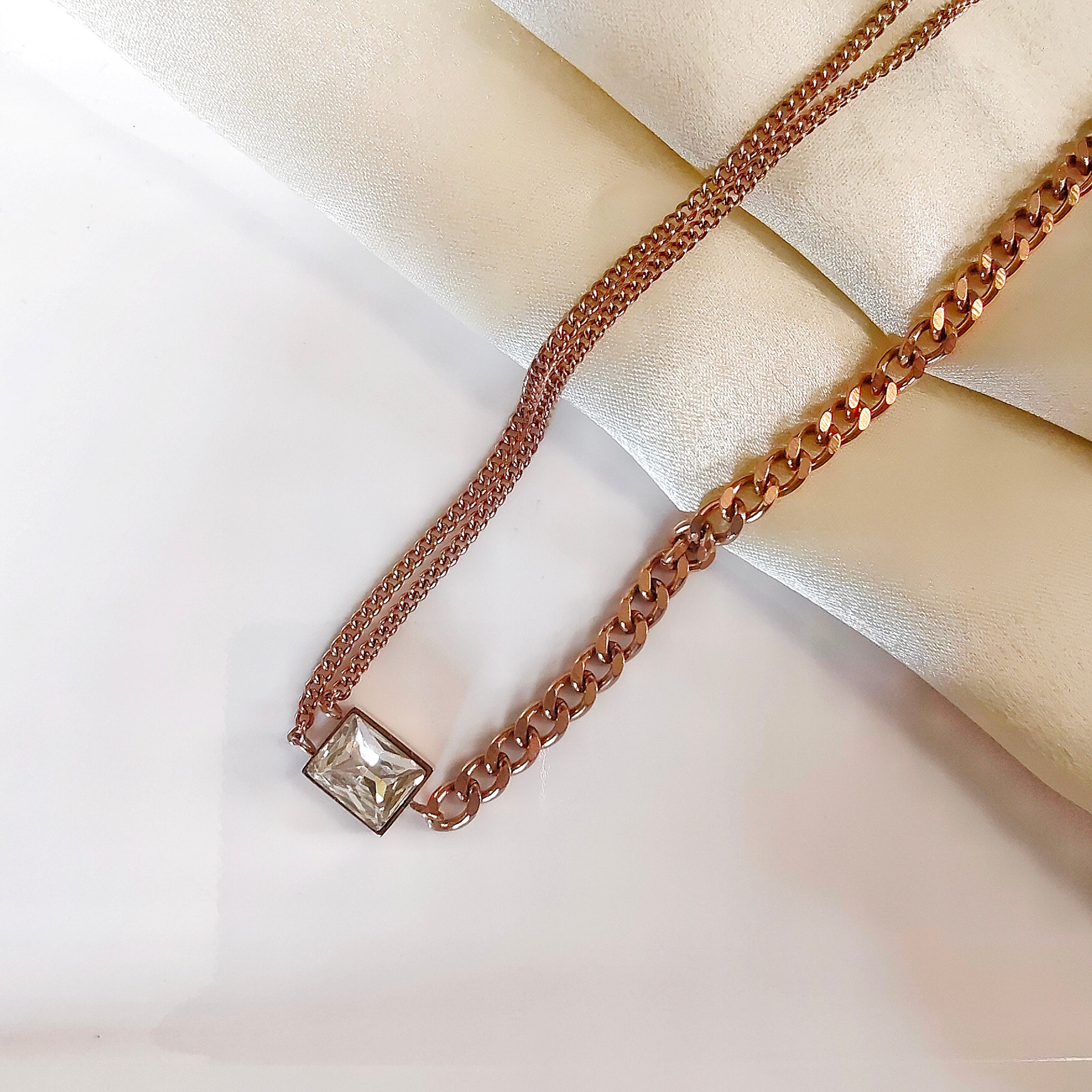 Rectangle emerald cuban necklace