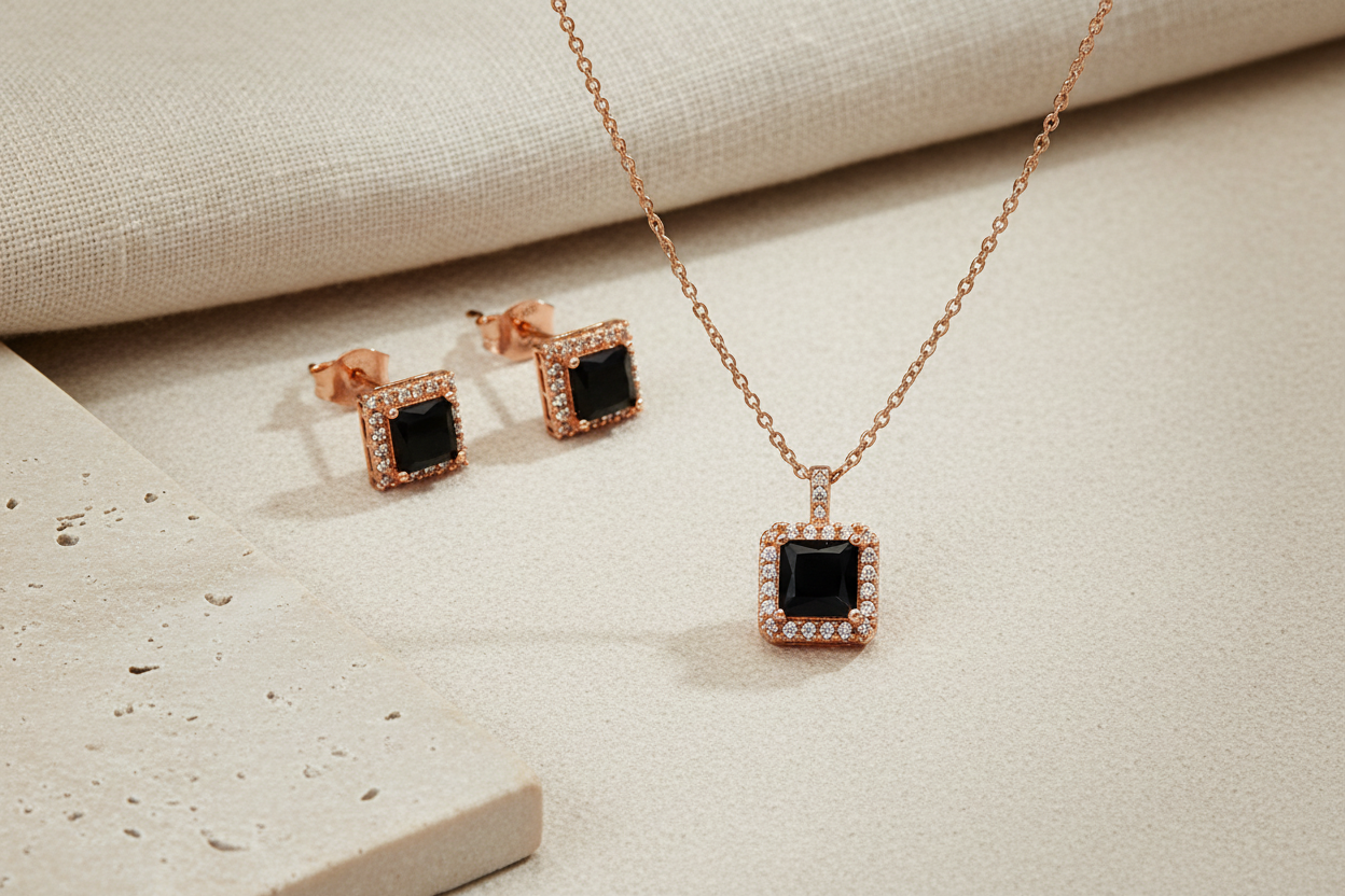 Square solid pendant set