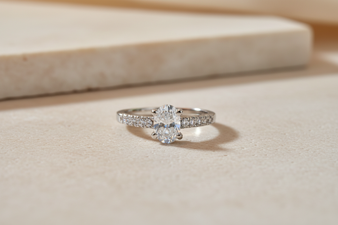 Oval cut diamond ring