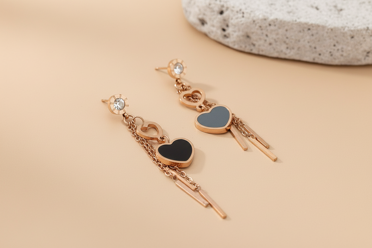 Cupid heart earring