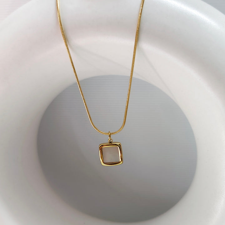 Square mother of pearl necklace