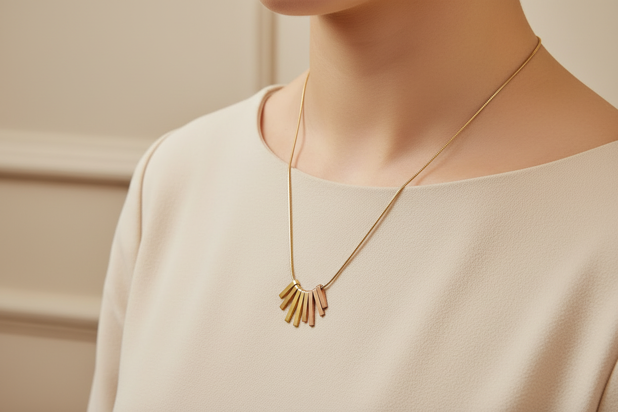 Tassel strip necklace