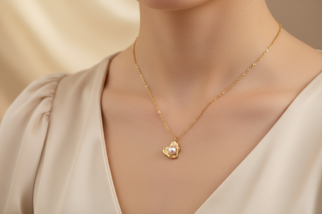 Pearl heart necklace