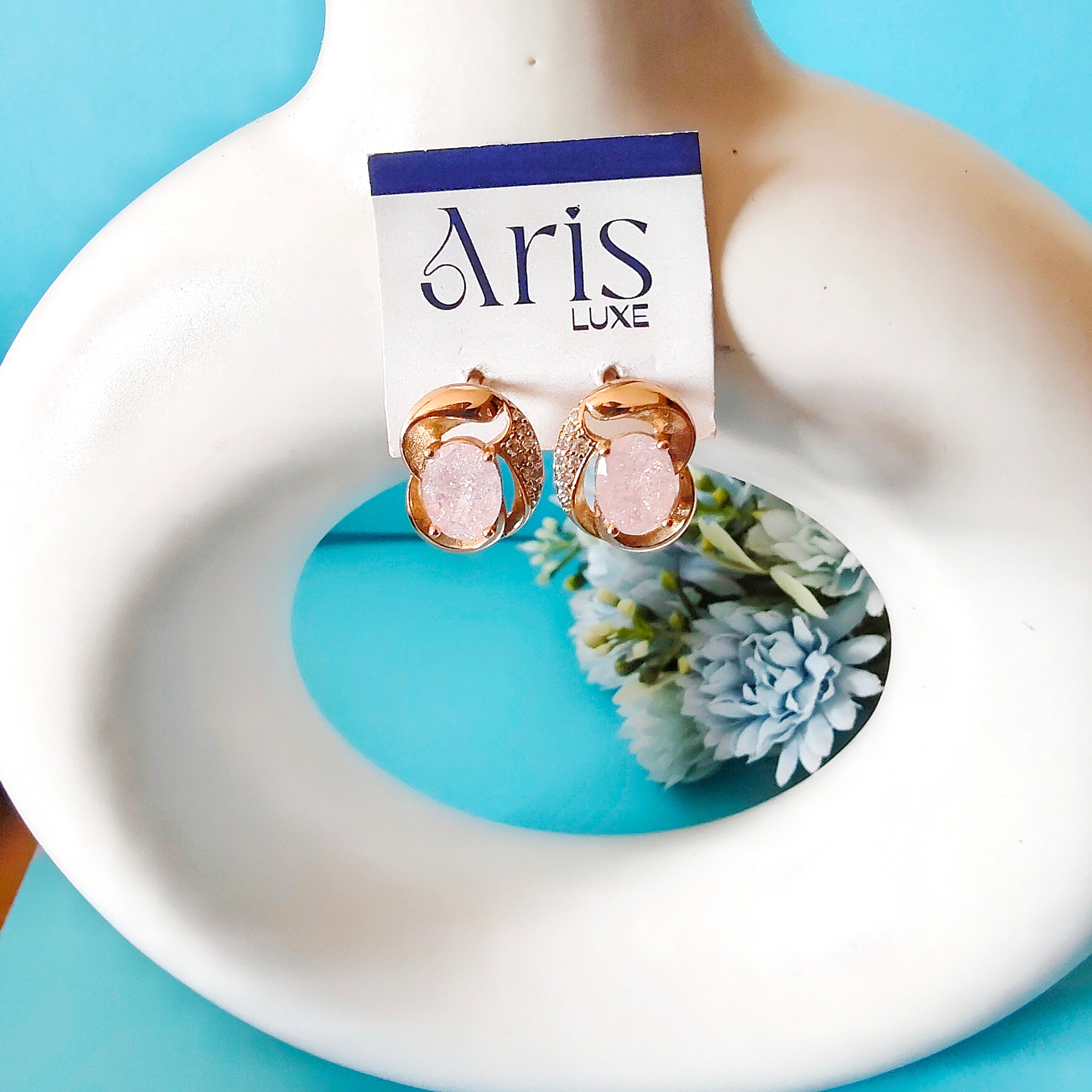 Pink drip bali earring