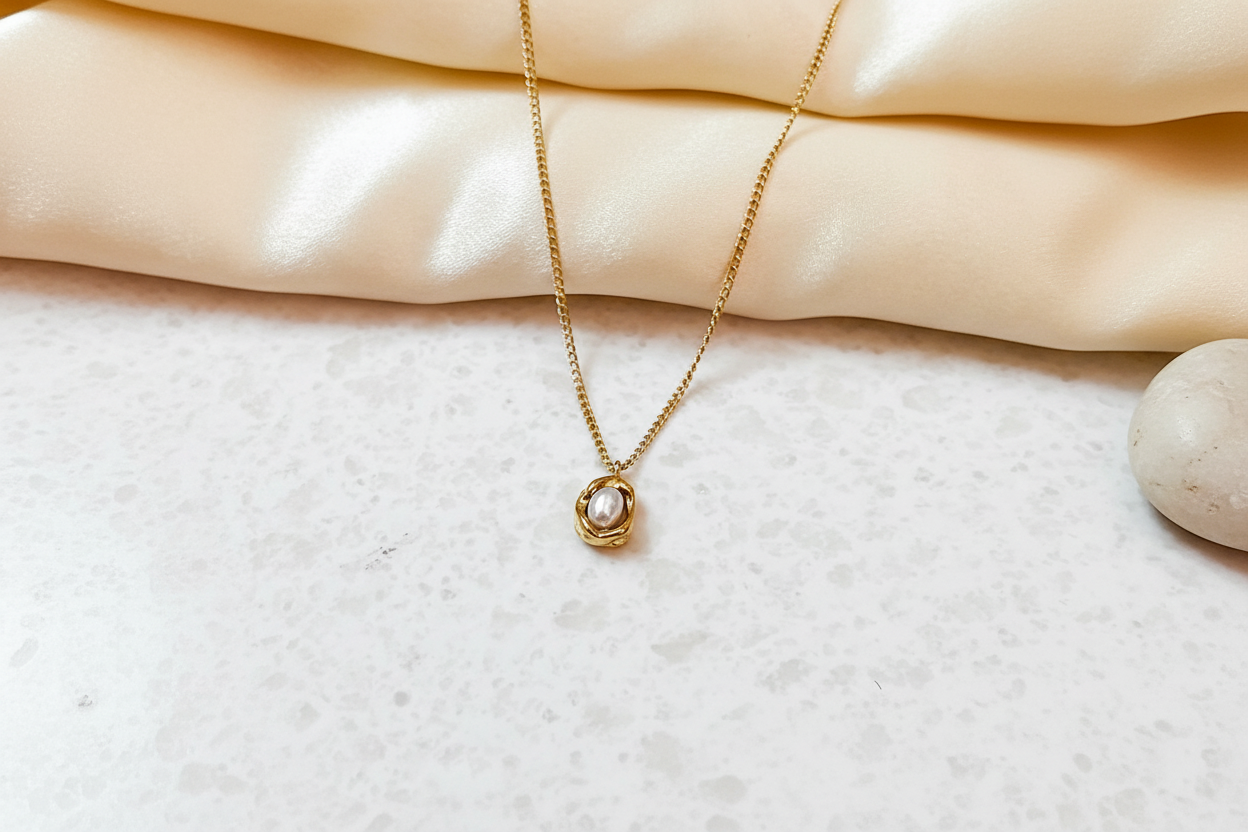 Nestled pearl necklace