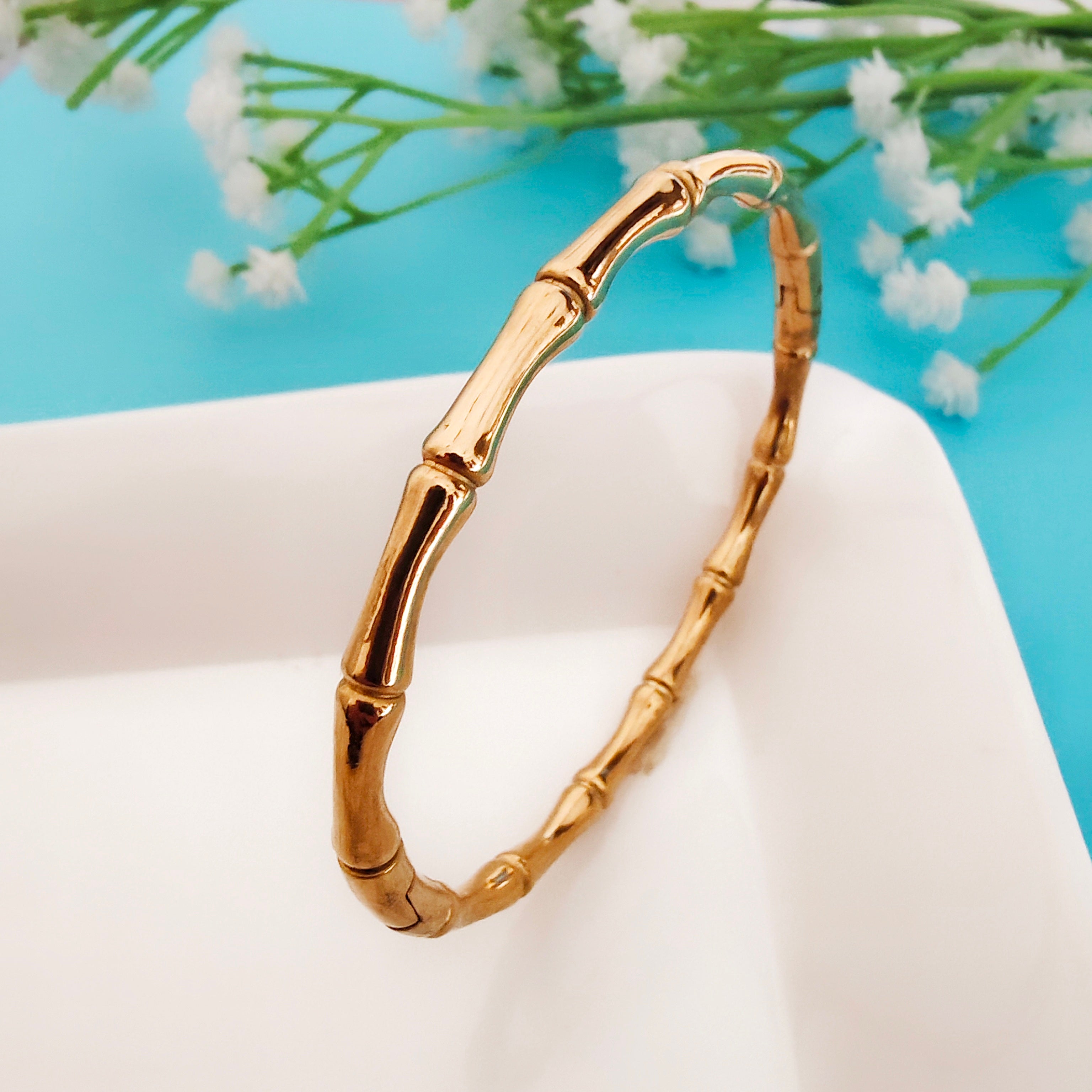 Gold plated bamboo bracelet