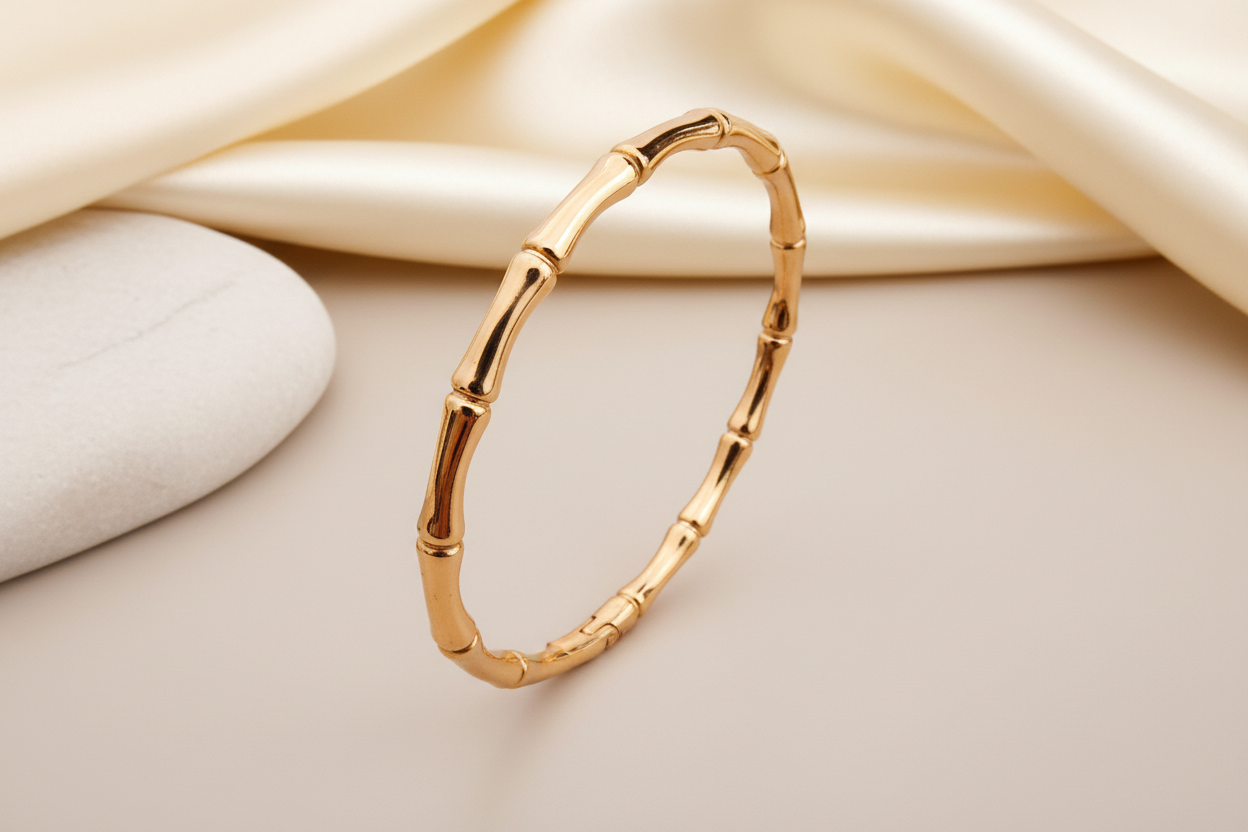 Gold plated bamboo bracelet